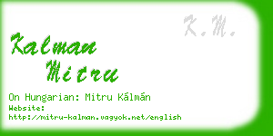 kalman mitru business card