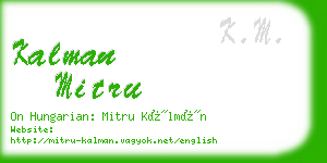 kalman mitru business card